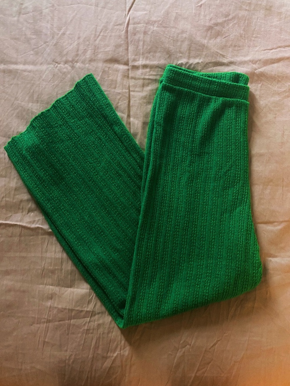 Mango Bright Green Knit Pants